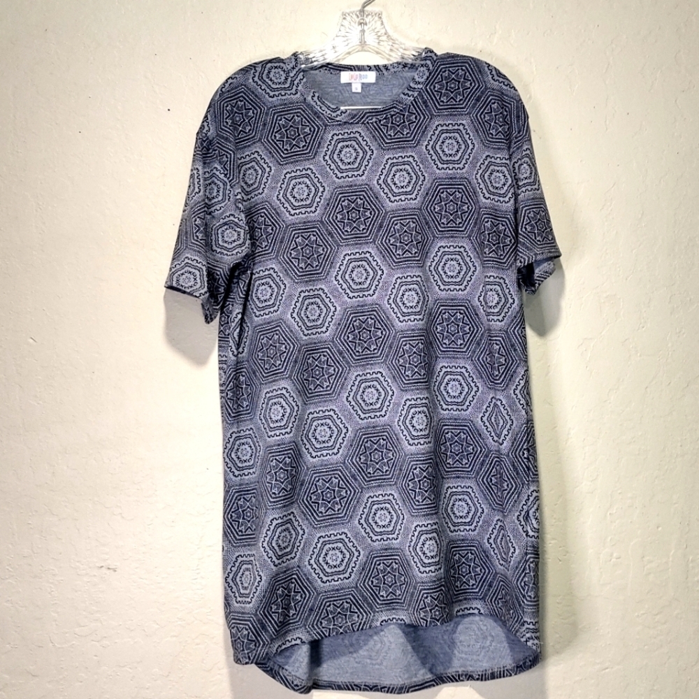 LuLaRoe Irma Black and Gray Shirt S